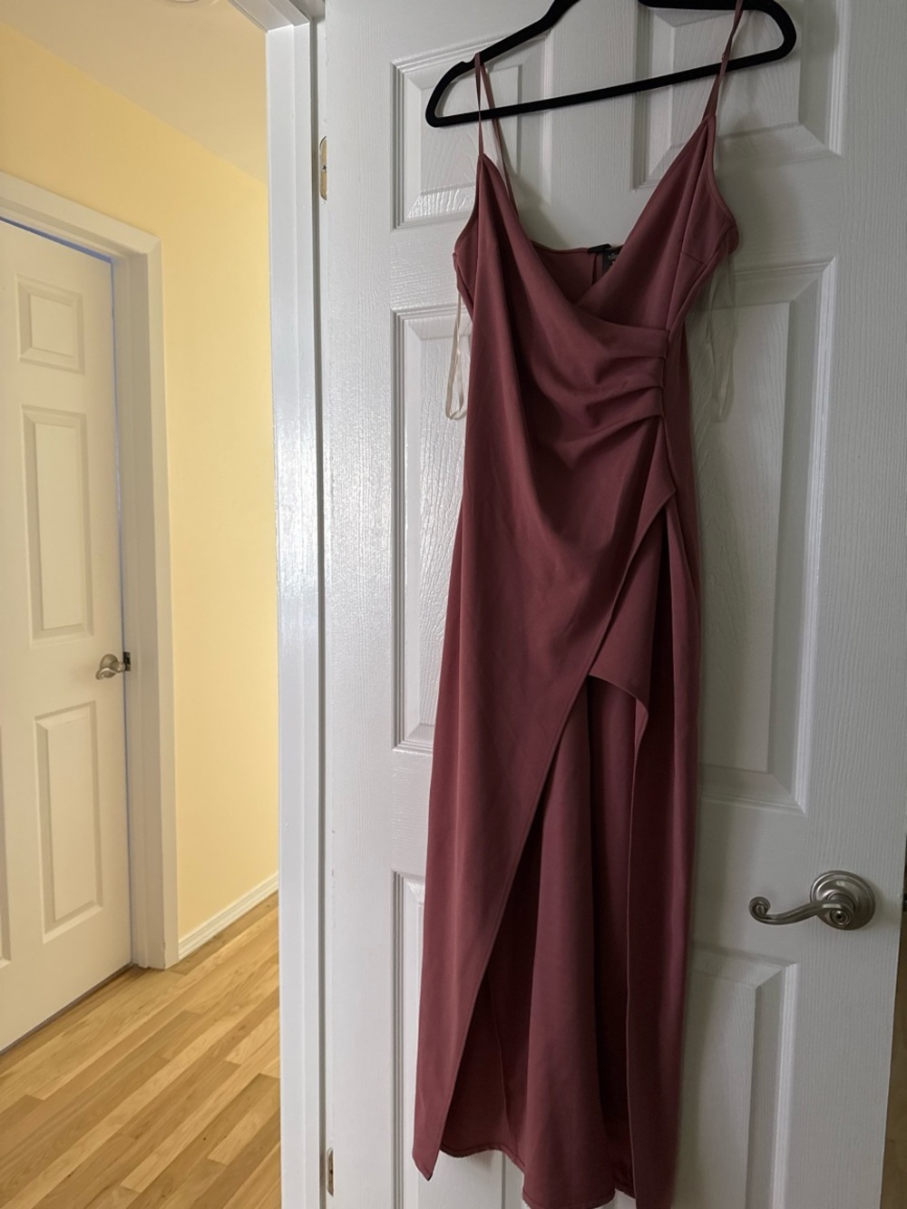 Windsor Rose Slip Maxi Dress with Draped Front